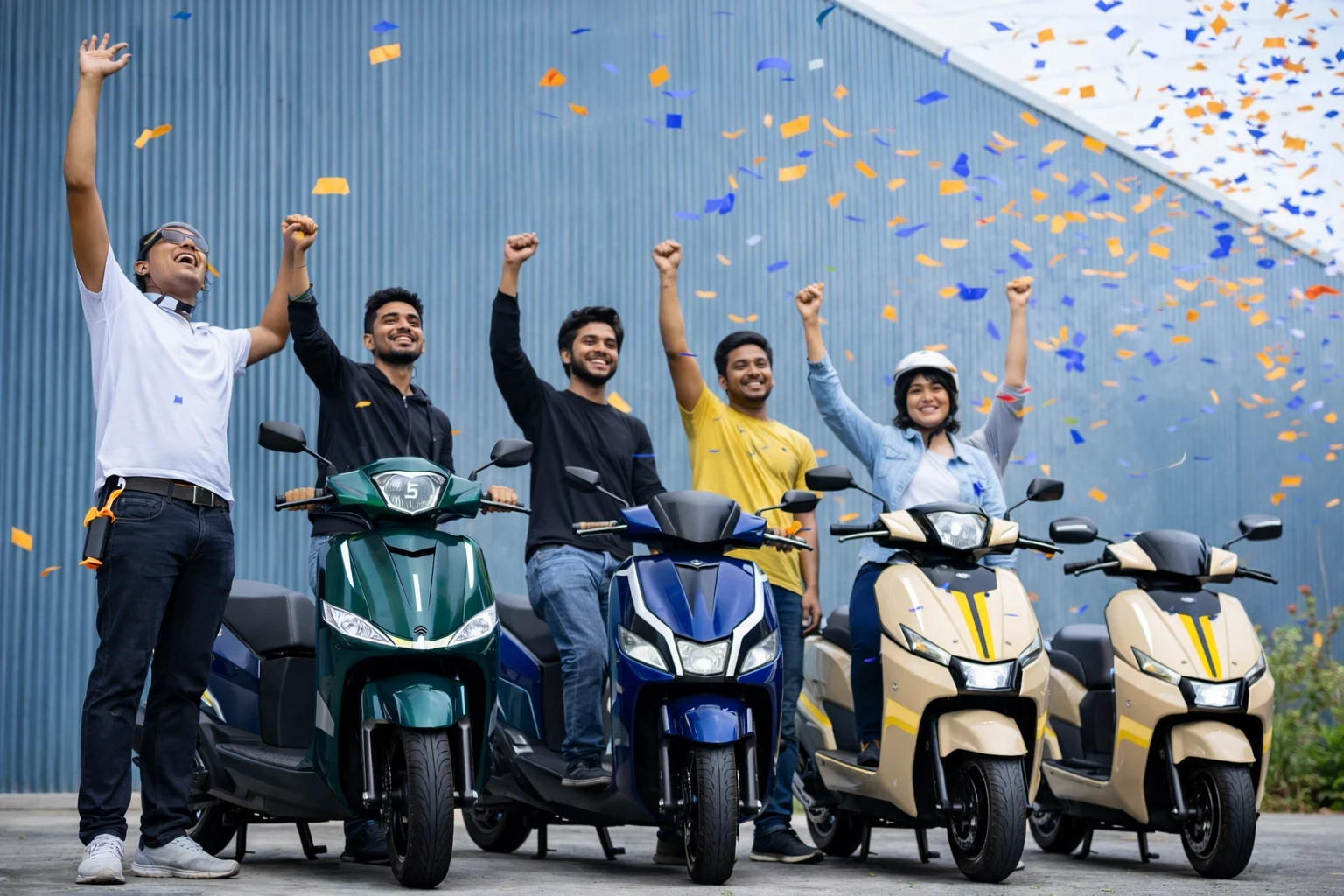Scooter delivery celebration